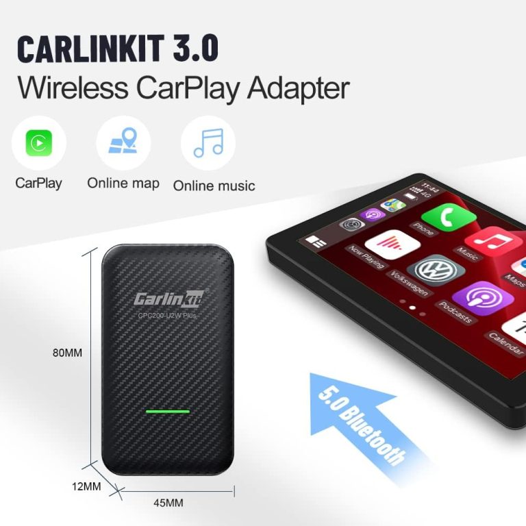 آداپتور Carlinkit 3.0 Wireless Apple CarPlay، سازگار با تمام خودروهای  کارخانه Apple CarPlay، CarPlay Wireless Dongle Wired to Wireless CarPlay،  CPC200-U2W-Plus Black، به روز رسانی آنلاین - پیران گجت